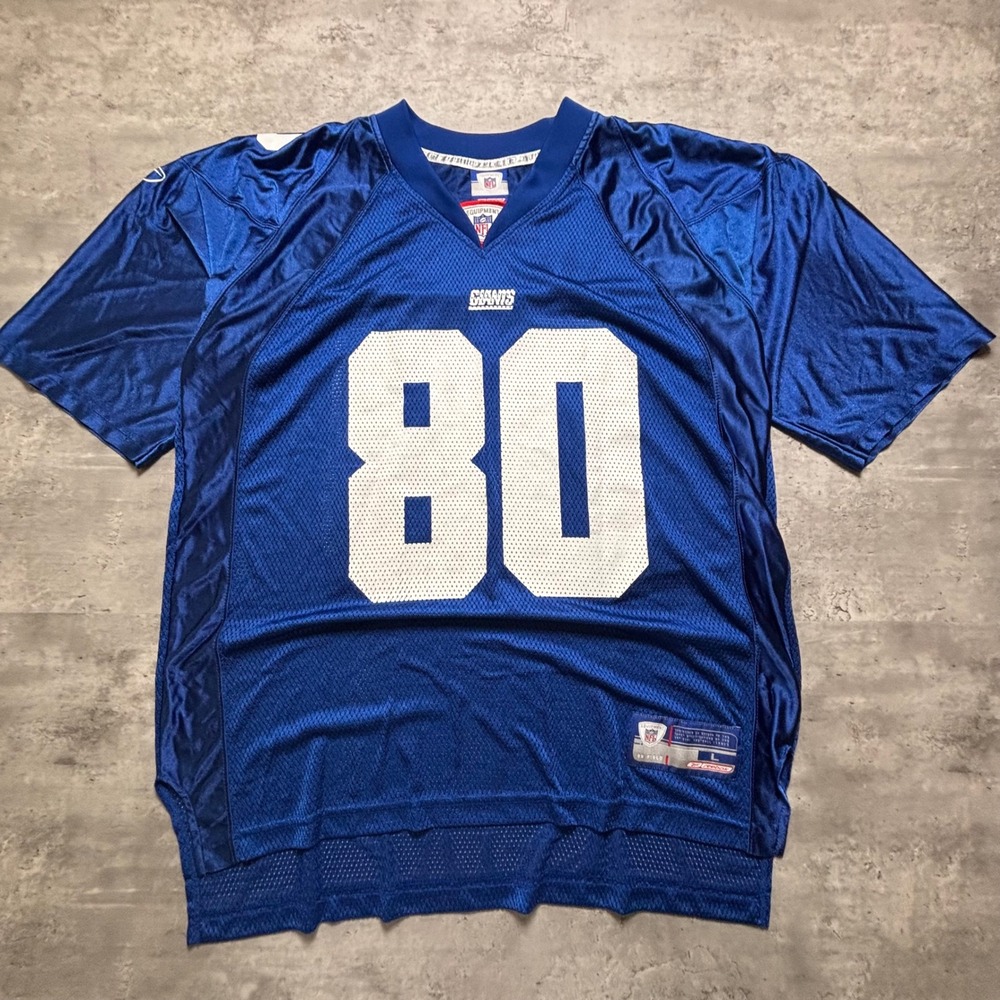 Reebok NFL Jersey Large Blue New York Giants Jeremy Shockey 80 Football